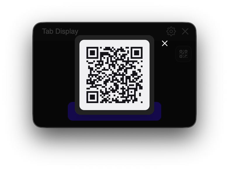 Connection QR code displayed on Mac