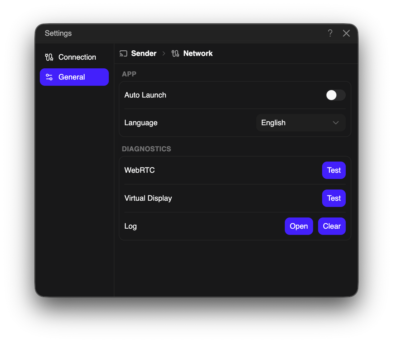 General settings on Mac